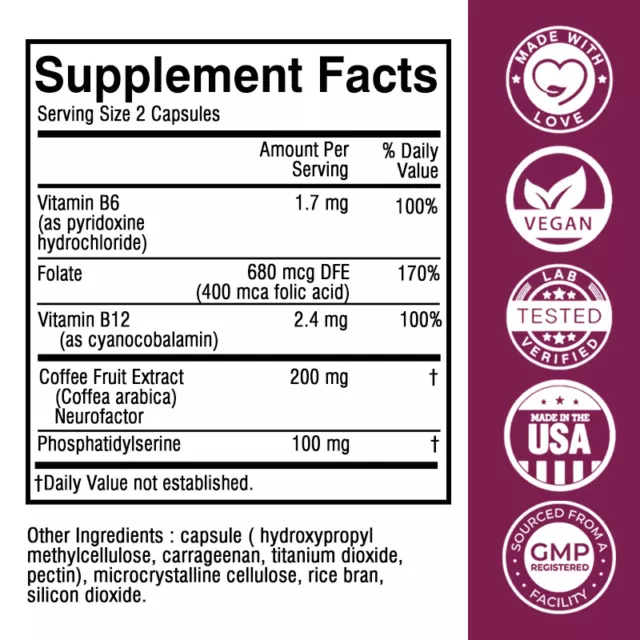 Salud Del Cerebro-Con Fruta De Café,Fosfatidilserina-Mejora La Función Cognitiva 2