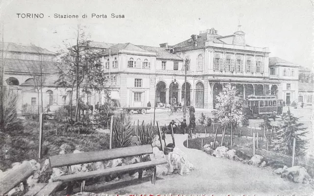 Cartolina Torino - Stazione di Porta Susa - 1913