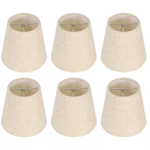 Small Lamp Shade Clip on Bulb Set of 6 for Candelabra Bulbs,  Fabric4947