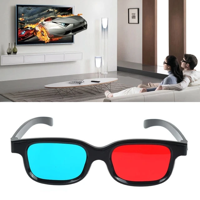 Black Frame Red Blue 3D Glasses For Dimensional Anaglyph Gam DVD 2023 Movie 9CN8