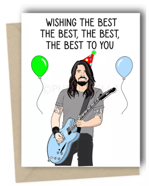 Grunge Music Birthday Card - Foo Fighters Dave Grohl