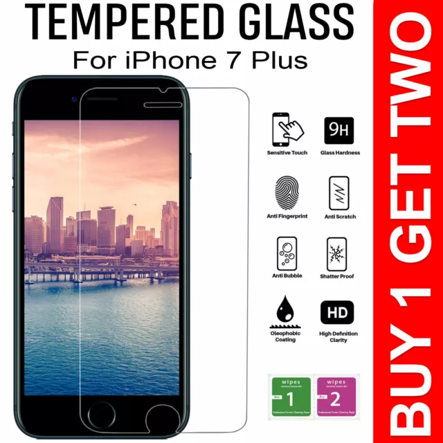 For Apple iPhone 7 Plus Tempered Glass Screen Protector - 100% Genuine