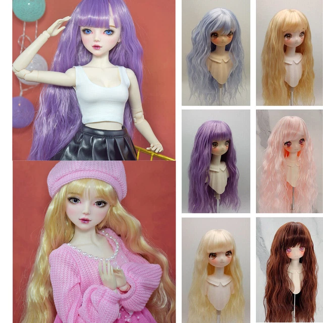 Soft BJD Doll's Long Curly Hair Wig Pretty Color for 1/3 1/4 1/6 BJD Dolls Wigs