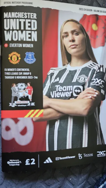 Manchester United Women V Everton Women Conti Cup Programme