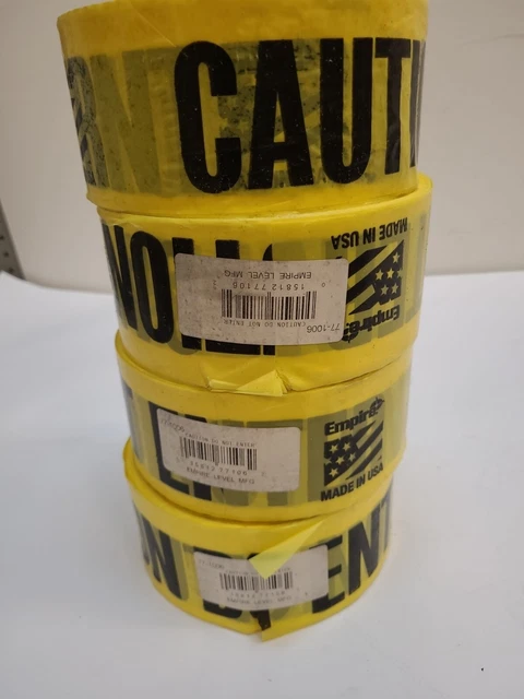 Empire Level Mfg. Caution Do Not Enter Tape, 77-1006, 3" X 1000 Ft  ~ 4 Rolls  ~