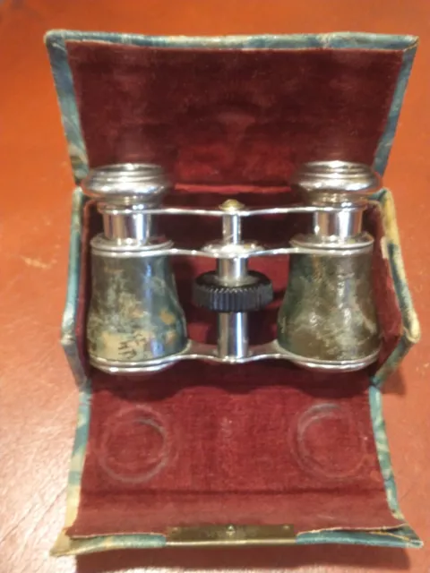 vintage Opera Glasses In Leatherette Case