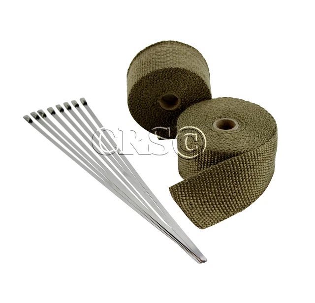 2 X Performance Titanium Lava Exhaust Header Thermo Wrap Kits Pipe Tube Muffler
