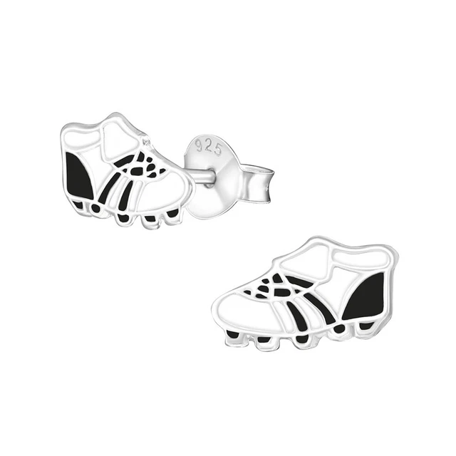 WM Fußball Schuhe Ohrstecker  Ohrringe 925 Silber Fan Geschenk Kinder Jungen  EM