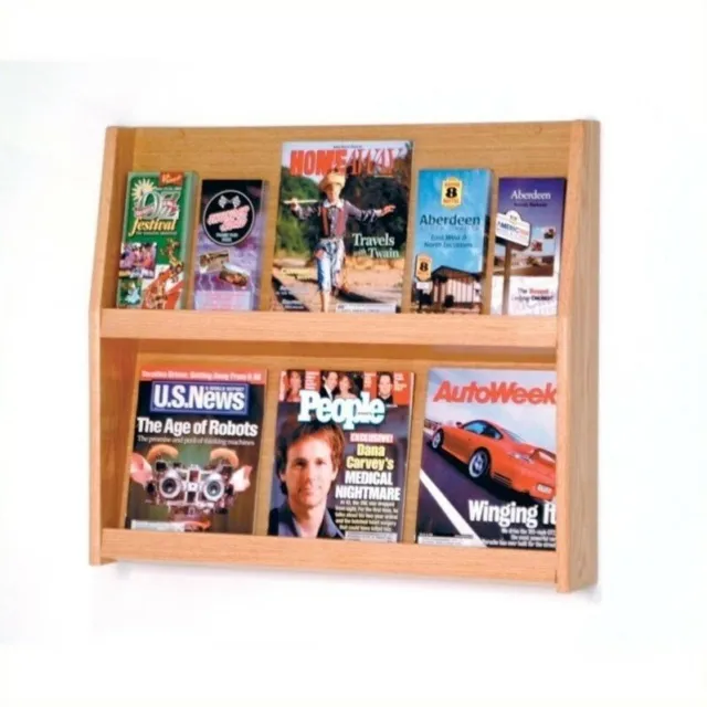 Wooden Mallet 12 Pocket Literature Display in Light Oak