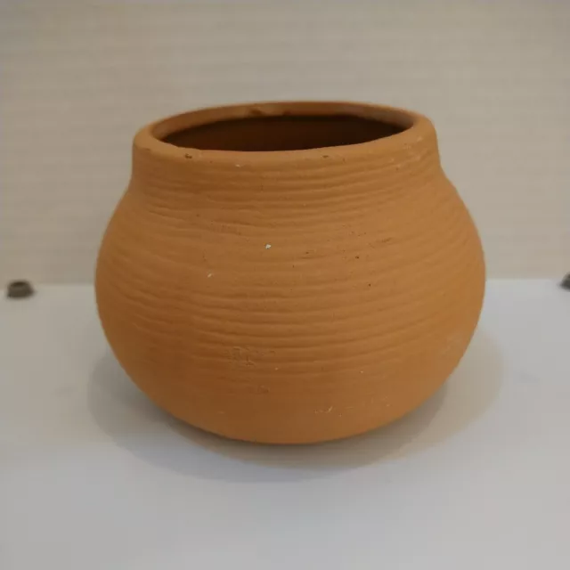 Handmade Terracotta Clay Pot Vase Urn Trinket Jar Small 2.5" X 3"