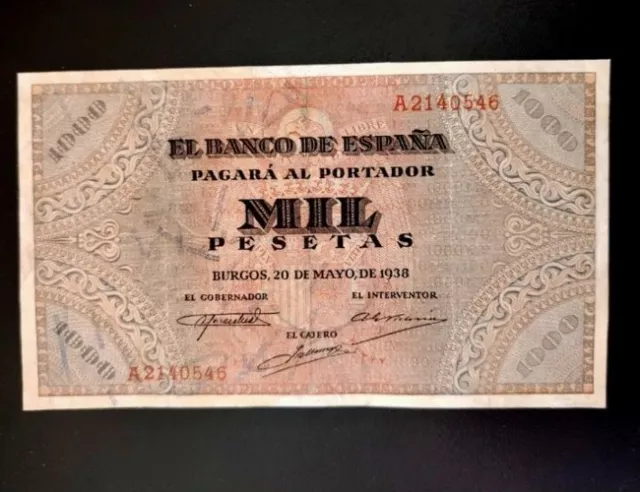 Billete 1000 Pesetas 1938