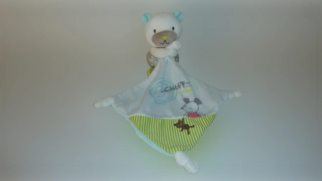 Doudou peluche mouchoir ours Chut on dort Pommette
