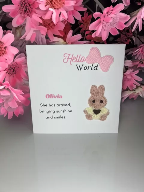 Newborn Baby Girl Card : Personalised Bundle of Joy