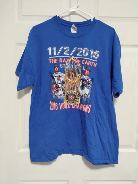 2016 Chicago Cubs Tshirt The Day The Earth Stood Still World Champion Size XL