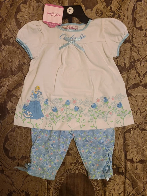 NEW DISNEY PRINCESS 2T Girls Tunic Dress and Leggings Cinderella 2 pc Set