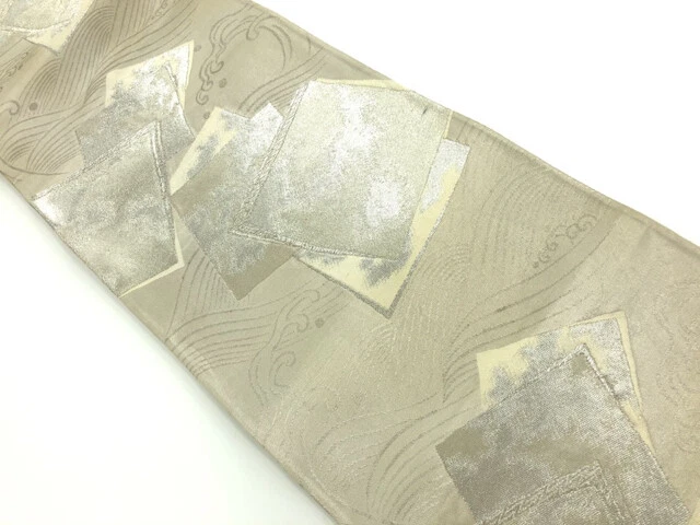 6330265: Japanese Kimono / Antique Fukuro Obi / Woven Shikishi Pattern & Raging