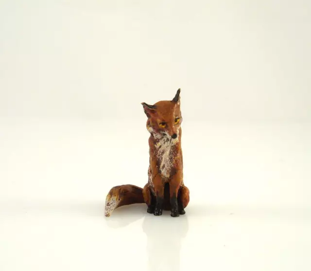 Franz Bergmann Vienna Austria Small FOX Cold Painted Bronze Brass Bergman