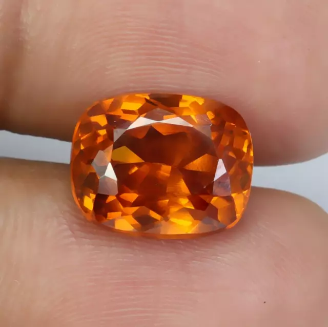 Natural Certified Orange Hessonite Garnet 8.20 Ct Cushion Cut Loose Gemstone