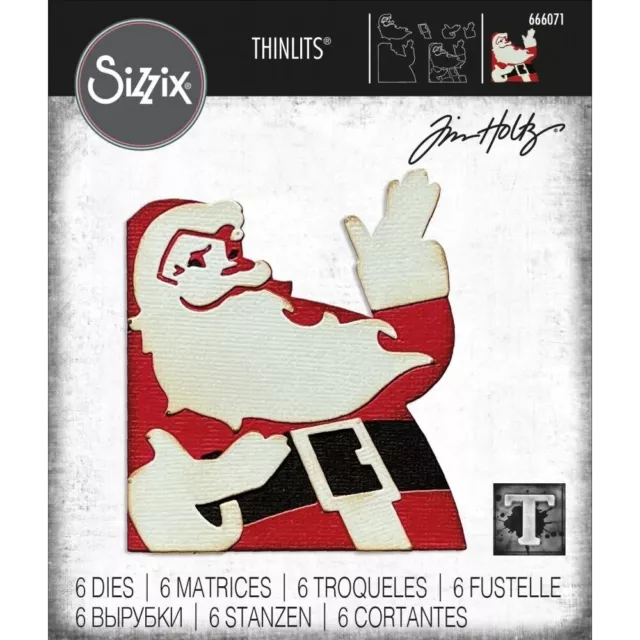 New Sizzix Thinlits Dies By Tim Holtz - CHRISTMAS - RETRO SANTA