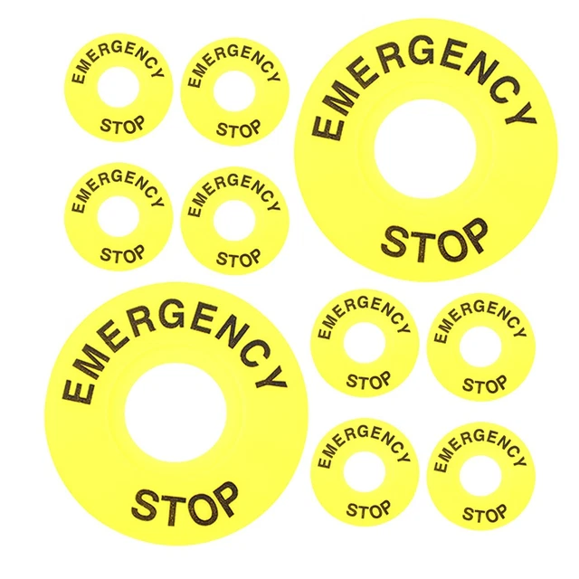 Sticker Engine Stop 8 PCS EMERGENCY Stop Button Sign Sticker Car Engine Key Start Push ...