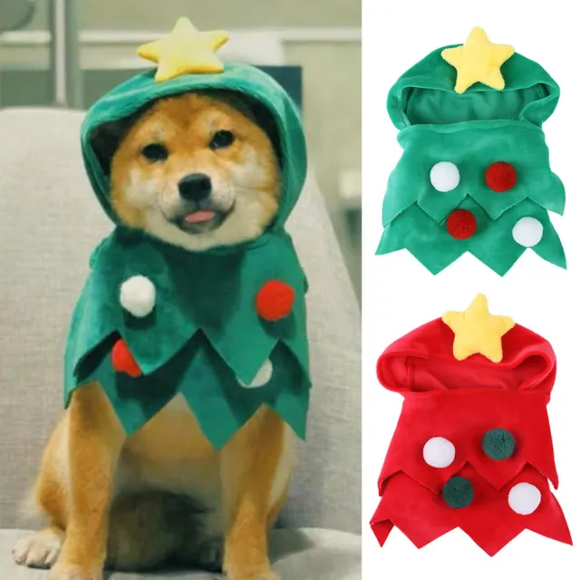 Pet Christmas Cape Hat Christmas Tree Modeling Festive Set Cute Dog