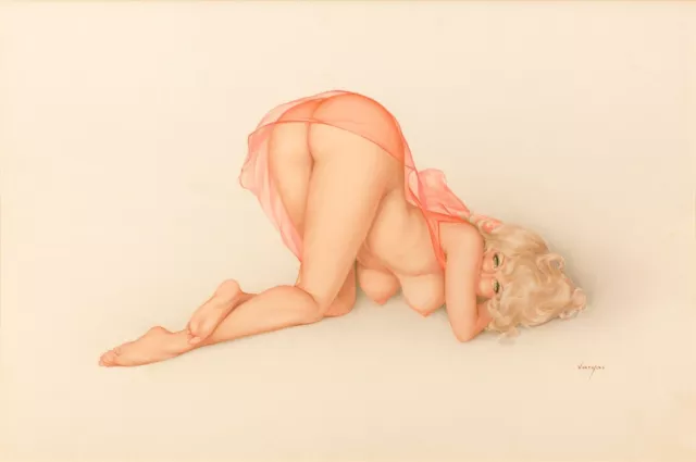 Alberto Vargas : PIN-UP in Sheer Pink  : Archival Quality Art Print