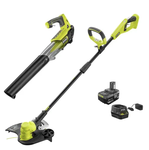 RYOBI ONE+ 18V Cordless Battery String Trimmer/Edger and Jet Fan Blower