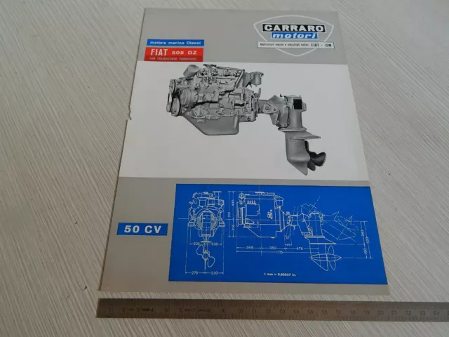 Brochure Depliant Originale Carraro Motore Marino 505 Dz Derivazione Fiat