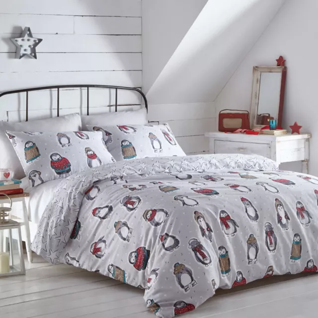 Set copripiumone reversibile stampa pinguini delle nevi Portfolio casa inverno