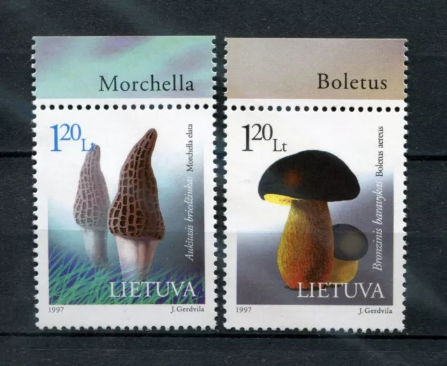 Lithuania 1997 – Mi. 649-650 Red Book Fungi MNH