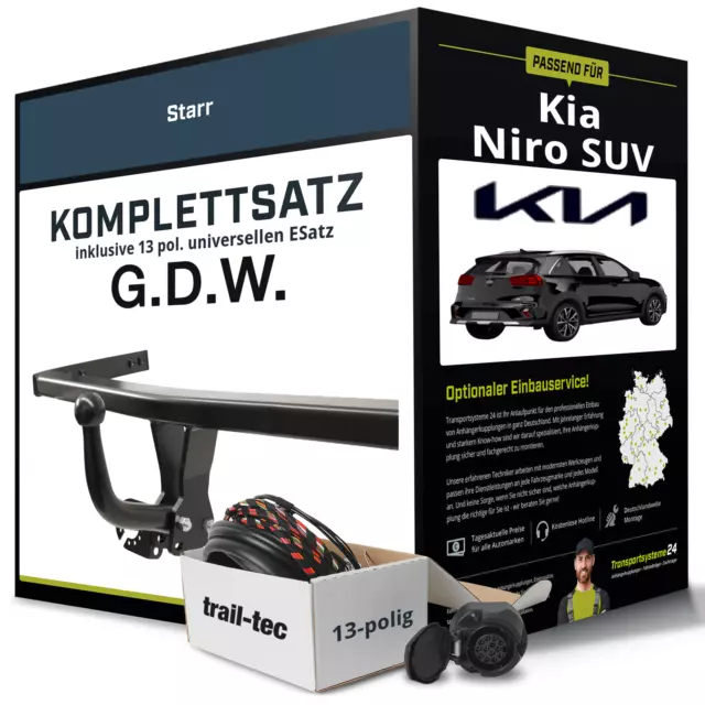Anhängerkupplung starr für KIA Niro SUV +E-Satz PKW