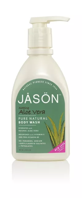 Jason Body Wash Shower Gel Pump organic aloe vera rosewater mens coconut herbs