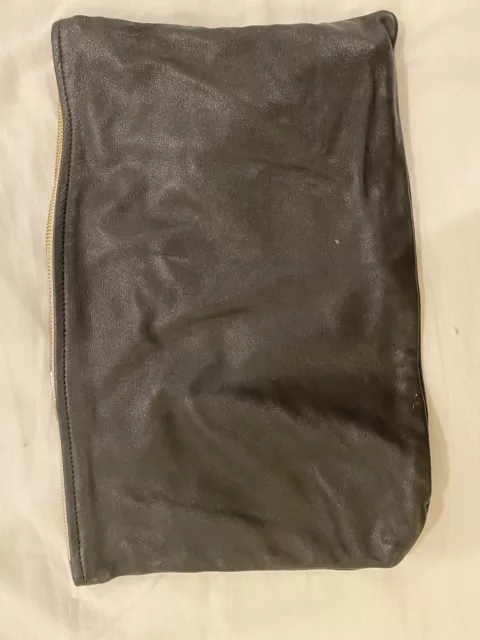 American Apparel Womens Black Leather Clutch One Size 2