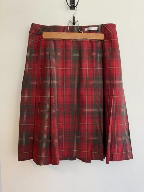VTG Pendleton 100% Wool Womens Red Plaid Skirt Size 10