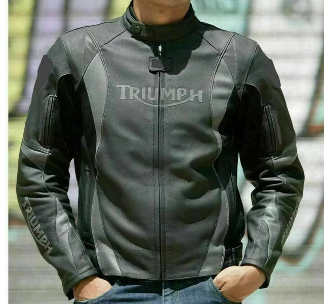 TRIUMPH MOTORBIKE MOTORCYCLE Leather Jacket MOTOGP Racing Biker Leather Jackets 109.99 PicClick UK