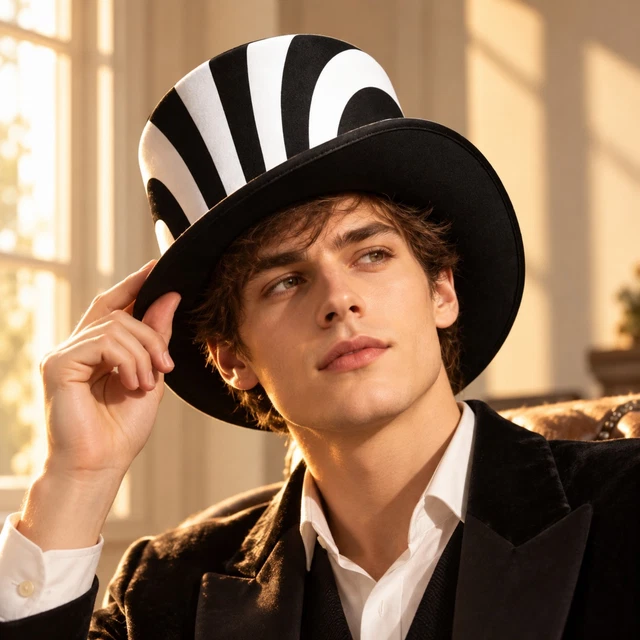PRESIDENTIAL-STYLESTYLE TOP HAT High-Contrast for Decorative Display £9 ...