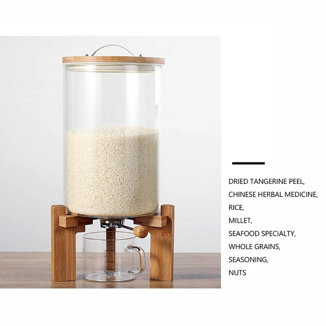 GLASS FLOUR CONTAINER Grain Storage Tank For Rice Cereal Bean Oatmeal