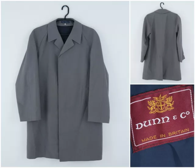 Cappotto da uomo made in Gran Bretagna taglia grande DUNN CO vintage grigio antipioggia