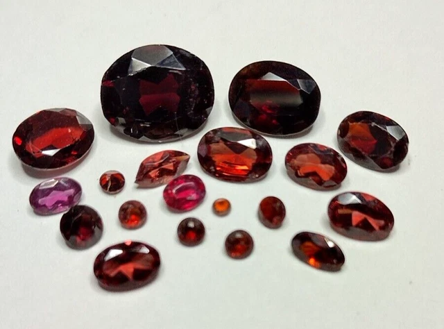 12.4ct Loose Natural Mixed Type & Colour Garnet Gemstones 12.4ct Loose Natural Mixed Type & Colour Garnet Gemstones
