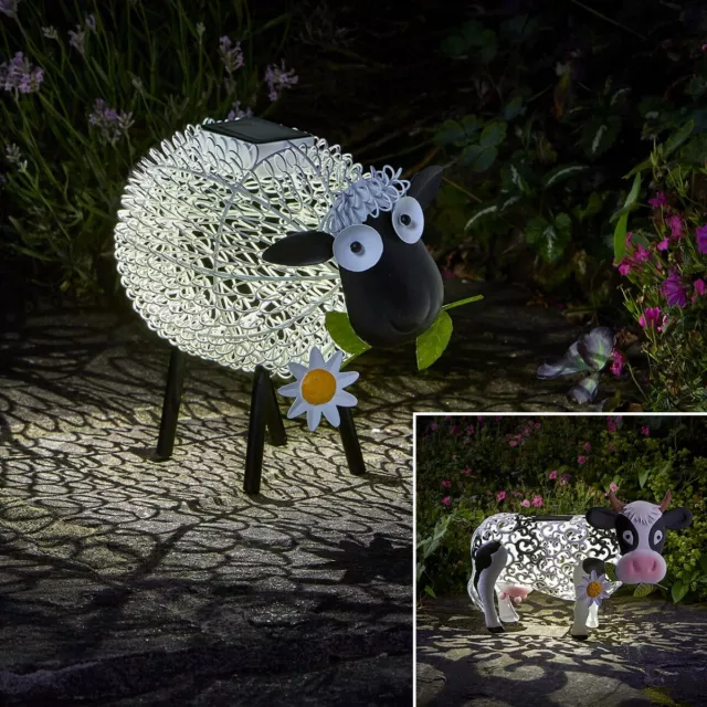 Solar LED Light Up Cow Sheep Farm Animal Garden Ornament | OR Spare Solar Panel