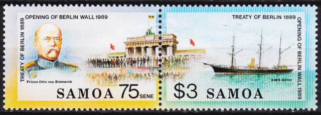 Samoa 100th Ann Treaty of Berlin Berlin Wall 1990 MNH-10 Euro