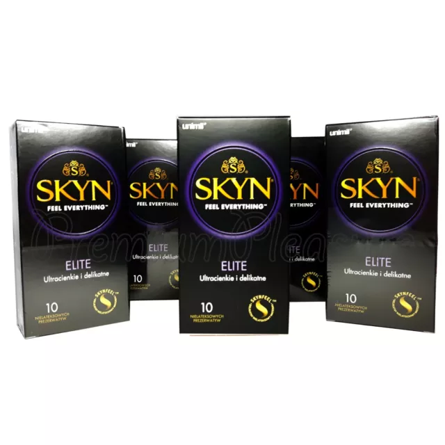 Skyn Elite Condoms Ultra Mince Sensible sans Latex Unimil 5 Boîtes De 50 Condoms