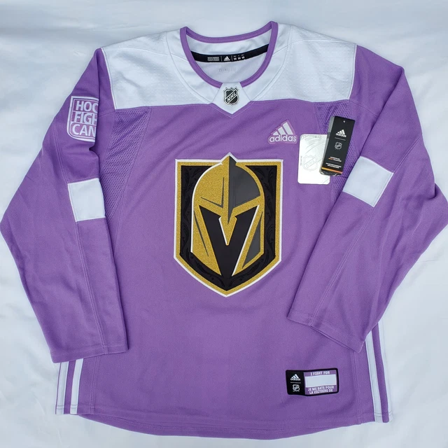 NHL Minnesota Wild Hockey Fights Cancer Adidas Practice Jersey Purple Black 44