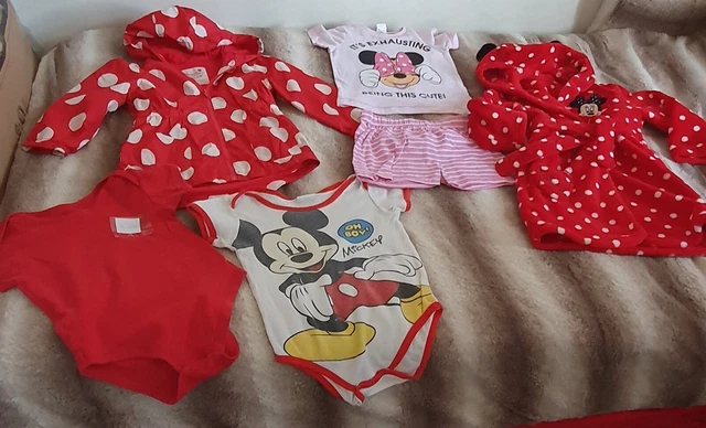 bundle joblot clothes 18-24 disney mickey minnie mouse sets top bottom robe coat