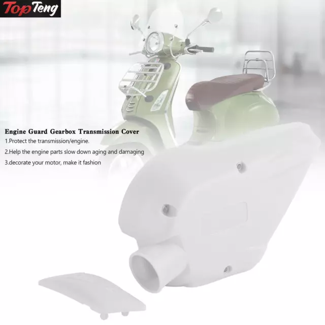 Engine Guard Gearbox Transmission Cover For Vespa Sprint Primavera 150 White