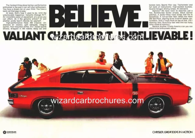 1971 Chrysler Vh Valiant Charger Rt Hemi 265 A3 Poster Ad Sales Brochure Advert