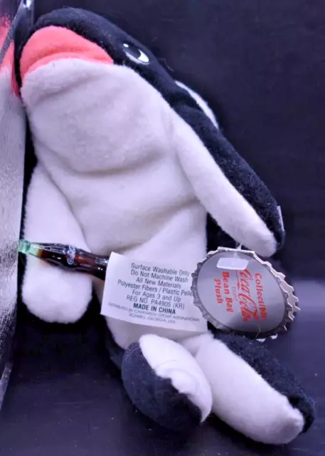 Collectible Coca Cola Whale w/ Coca Cola Bottle #0137 Bean Bag Plush 1997 w/Tags