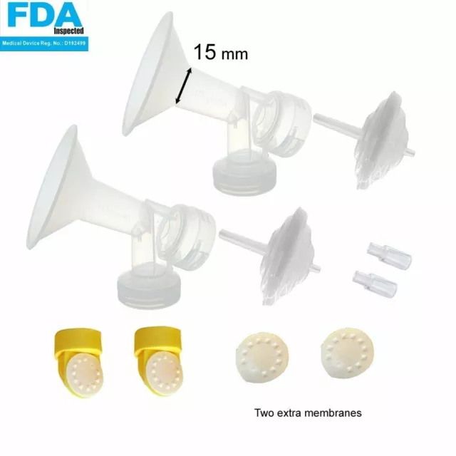 Maymom Breast Shield Set and Accessories for Medela Freestyle Breast Pump (15 mm