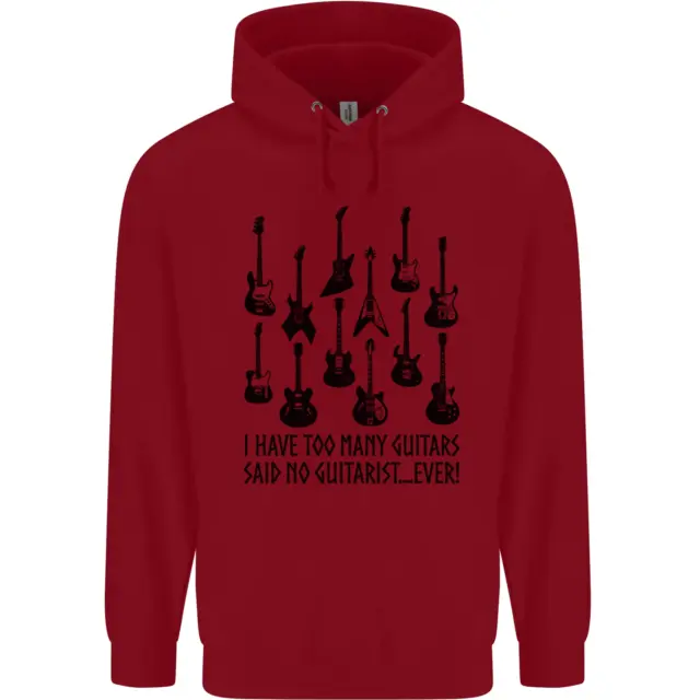 I Have Too Many Guitars Funny Guitarist Childrens Kids Hoodie 2