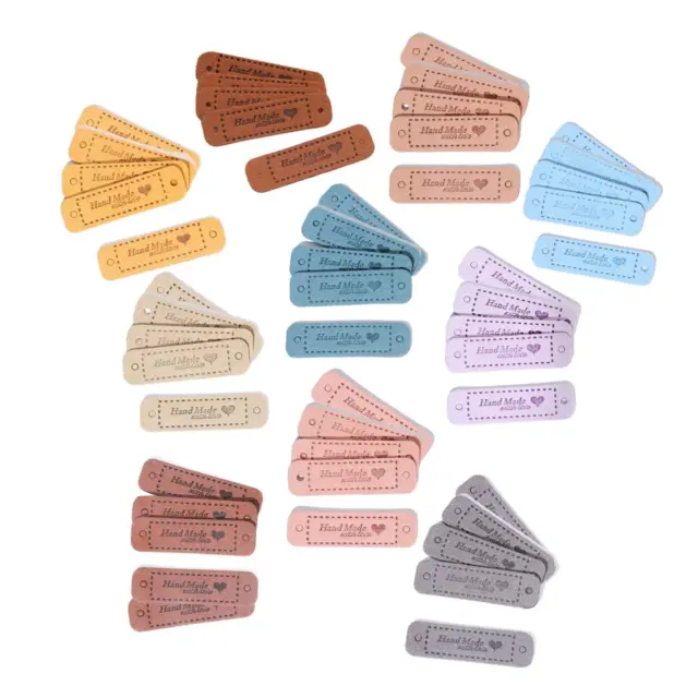 50x Embossed Tags Sew On Labels Handmade Labels for Knitting Scrapbooking